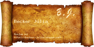 Becker Júlia névjegykártya